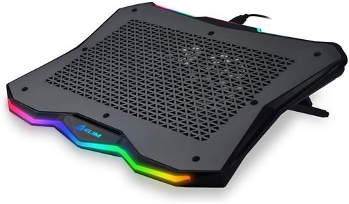 KLIM Rainbow - Refroidisseur PC Portable 11 à 17 - Stable et Solide - Éclairage RGB USB