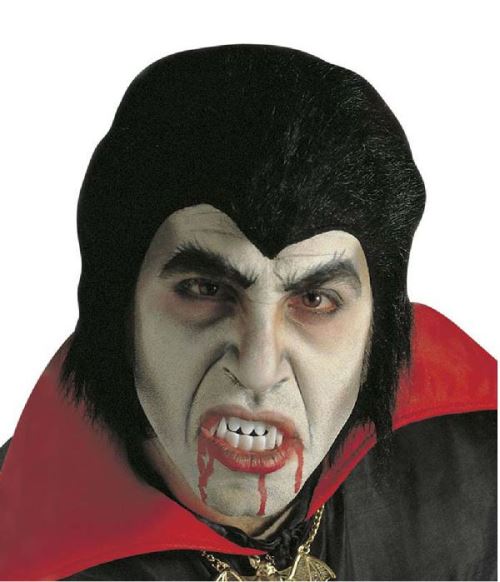 Set Dracula (perruque, dents et sang)
