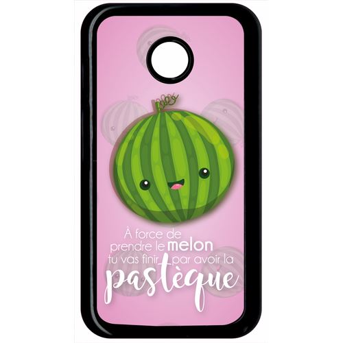 Coque Motorola Moto E Force De Prendre Le Melon Tu Vas Finir Par Avoir La Pastque Fond Rose Pale