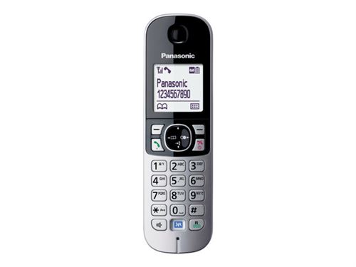 Panasonic KX-TG6821 - Téléphone sans fil - système de répondeur avec ID d appelant - DECT\GAP - noir