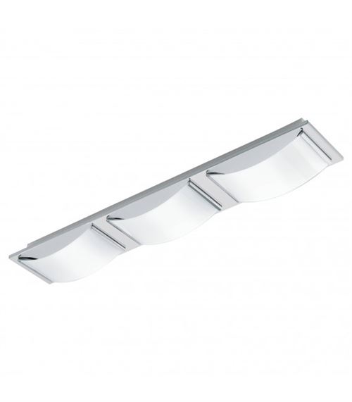 Plafonnier bombé rectangulaire wasao led l63 cm - chrome