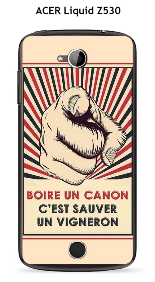 Coque TPU gel souple ACER Liquid Z530 design Doigt - Boire un canon