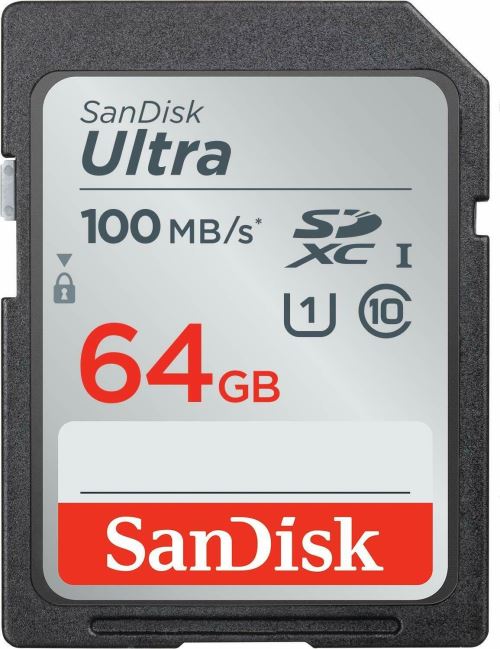 SanDisk Ultra 64Go carte mémoire SD 100Mo/s Class 10 UHS-I SD Full HD Video SDXC Carte mémoire