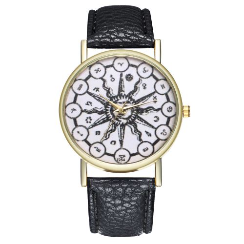 Montre mâle personnalité créatrice couple festival cadeaux anniversaire cadeau montre à quartz en cuir T254-Anoir