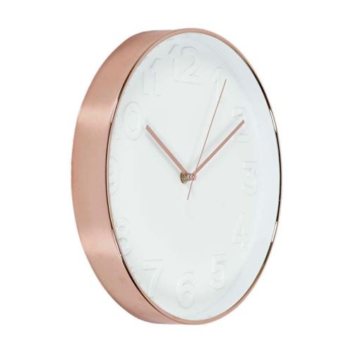 Horloge ronde - Blanc cuivré - D 30.5 cm
