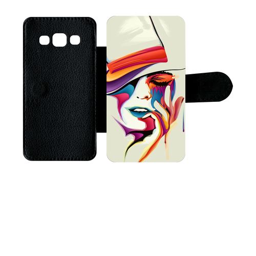 Etui À Rabat Samsung Galaxy A3 Visage Abstrait