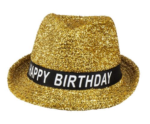 Boland chapeau Happy Birthday unisexe taille unique or