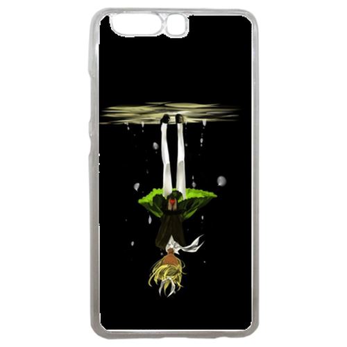 Coque Manga Fille Cheveux Jaune A L'envers Compatible P10 Transparent
