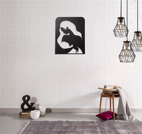 Décoration Murale en Metal Maman Noir - Art, Maison, Déco - pour séjour, bureau, mur