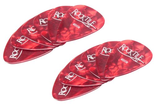 Rocktile 12 pièce Plectres originals, médium red