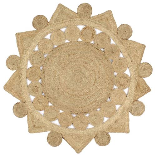 vidaXL Tapis fait à la main Jute tressée 120 cm