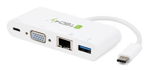 Techly iadapusb31doc2 usb 3.0 (3.1 gen 1) type-c 5000mbit s blanc hub & concentrateur 102093