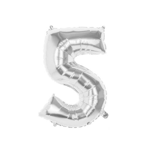 ballon argent alu chiffre 5
