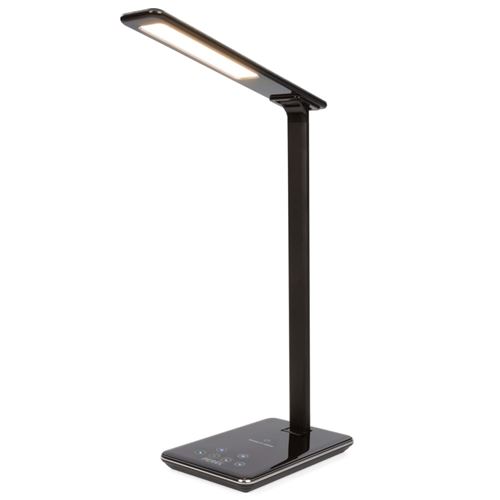 Velleman EFL60 Lampe DE Bureau INTENSITÉ Variable + Chargeur sans FIL-48 LED-ABS + Aluminium, Noir [Classe énergétique A]