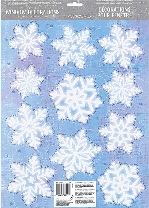 Amscan set d'autocollants Sneeuwvlok44,4 cm vinyle blanc 11 pièces