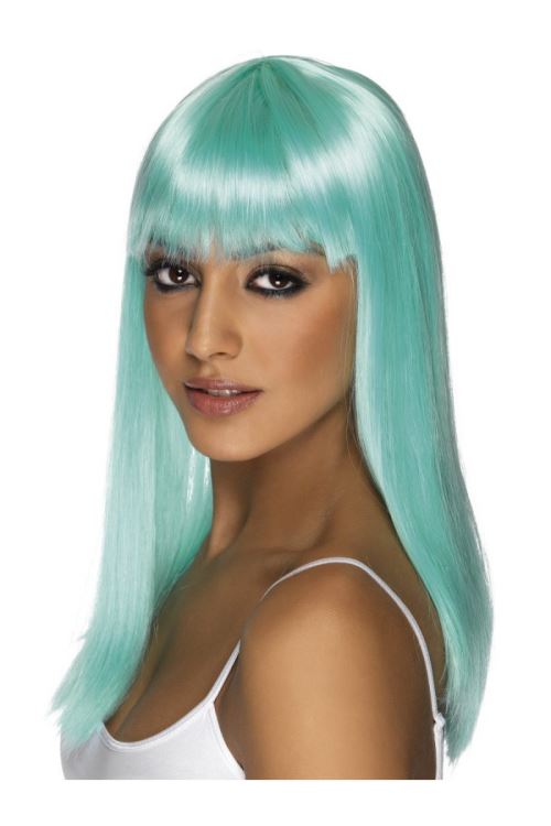 Perruque glamourama neon aqua