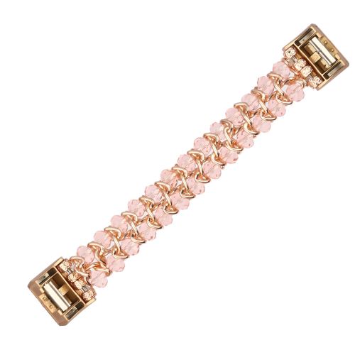 Pour Fitbit Charge 2 Protecteur D'Écran Tpu + Bande Watch + Perles Bijoux Bracelet de Montre Or rose PL056