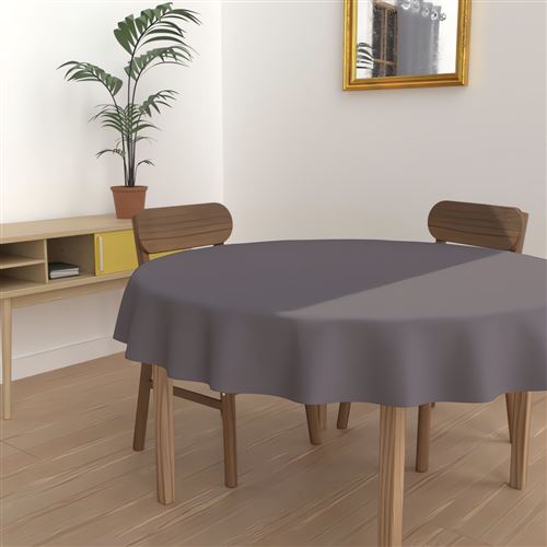 Nappe ronde anti-tâches Alix - D 180 cm - Noir