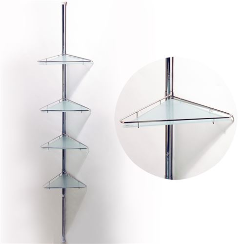 Watsons - POLE - étagère extensible salle de bain coin - argent