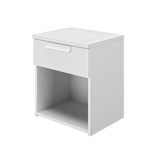 Table de chevet 1 tiroir 1 niche Blanc - ILORA