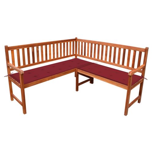 vidaXL Banc d'angle de jardin avec coussins 150cm Bois d'acacia massif