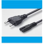 Cordon D'alimentation 2P+T 16A / Prise C7 2,5A - 2m, 0,75mm², Max 500W - Pour Rasoir, Radio, Appareils électriques