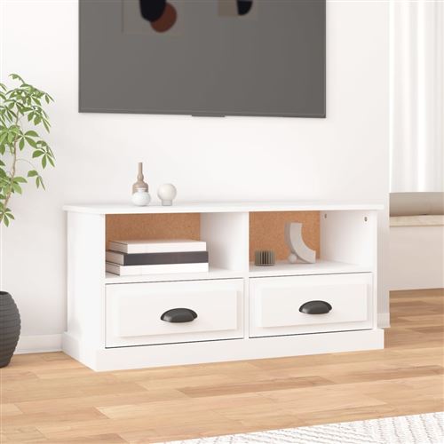 VIDAXL - Meuble TV - 93x35,5x45 cm - Blanc - Image 2