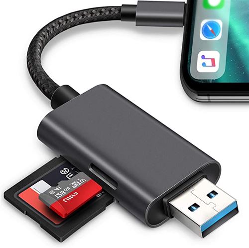 Lecteur De Carte SD Pour iPhone/iPad Ti-smart™ (Noir)