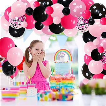 Arche Ballon Anniversaire FONGWAN 123 Ballons en Latex Confettis Noir Rouge  Rose, pour Décorations de Fête, Mariage - Article et décoration de fête - à  la Fnac