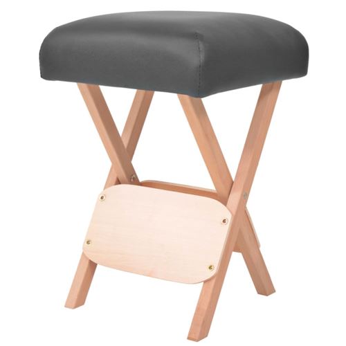 vidaXL Tabouret de massage pliant avec siège 12 cm d'épaisseur Noir