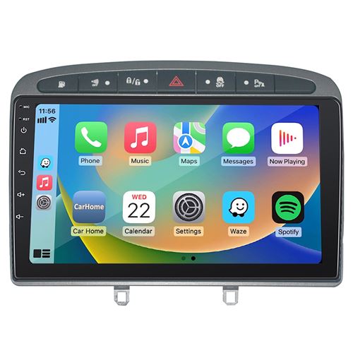 Gearelec Autoradio 9 Pouces Android pour Peugeot 308 408 2007-2013 avec Carplay Andriod Auto GPS Navigation BT RDS WiFi