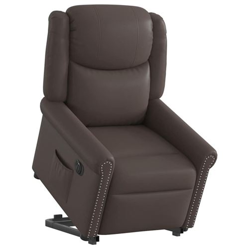 Non Communiqué Marron Vidaxl Stoel Électrique Réglable Similicuir Brillant