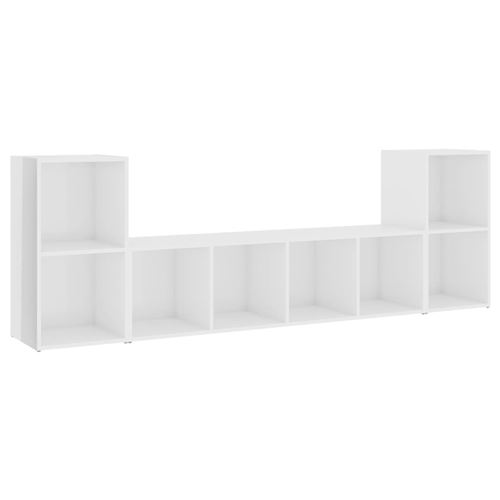 vidaXL Ensemble de meubles TV 3 pcs Blanc brillant Aggloméré