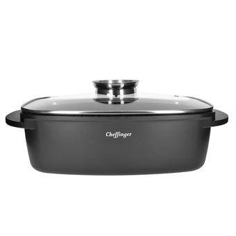 Le Creuset plat de cuisson carré avec couvercle, 33 cm, rouge orangé