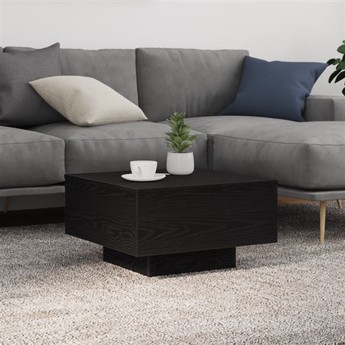 Vidaxl Noir Table Basse Avec Lumières Led Chêne 55X55x31 Cm - Image 2