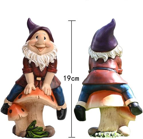 Statue de nain de jardin en forme de champignon - Décoration d'intérieur et  d'extérieur - Gnomes mignons et amusants - Fée - Elfe nain - Printemps  scandinave - Figurine gardien en résine 