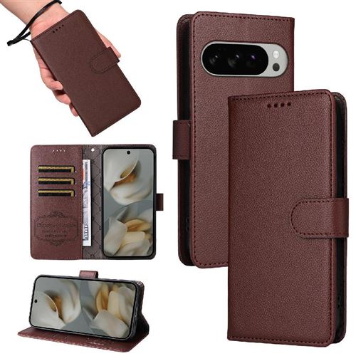 Etui Pour Google Pixel 9, Coque PU Cuir à Rabat Flip, Magnétique à Clapet, Slot De Carte Housse De Protection,Mandala Bleu MTL5 - Téléphonie