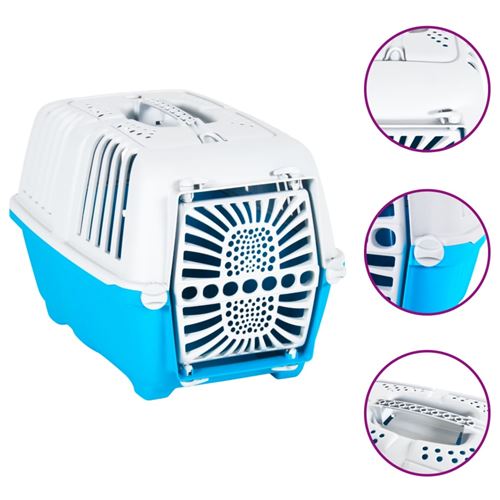 vidaXL Transporteur pour animaux de compagnie blanc et bleu PP