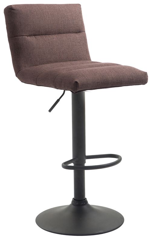 Tabouret de bar Limerick en Tissu avec Pied et repose-pieds en Métal , Marron/Noir