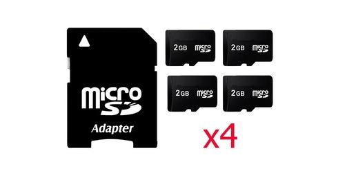 Non Communiqué 4Pcs Carte Mémoire Micro Sd 2Go Avec Adaptateur Sd