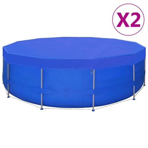 Mercatoxl - Couvertures de piscine 2 pcs pe Ronde 460 cm 90 g/m&sup2;