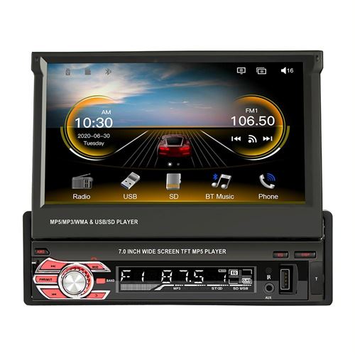 Autoradio Écran HD 7 Pouces GPS Bluetooth Radio MP5 USB FM TF Card YONIS