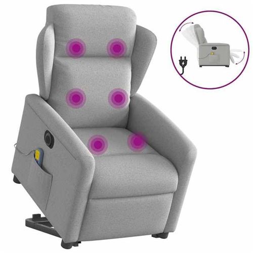Non Communiqué Gris Vidaxl Fauteuil De Relaxation, Massage, Inclinable Électrique Réglable Tissu Wolk
