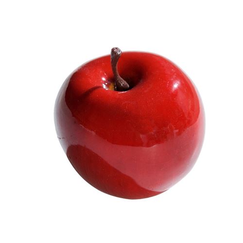 pomme artificielle 6.5cm rouge brillant - 25234-02
