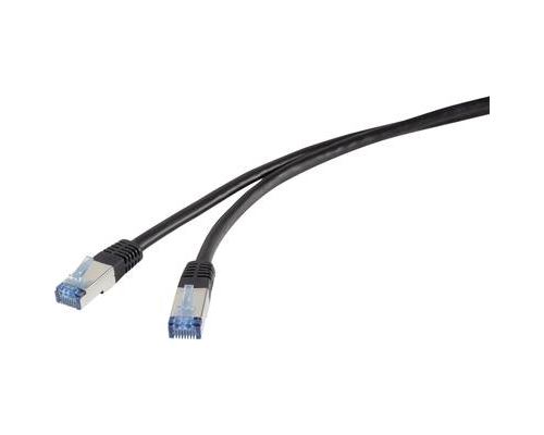 Renkforce RF-4673684 RJ45 Câble réseau, câble patch CAT 6a S/FTP 3.00 m noir résistant aux UV
