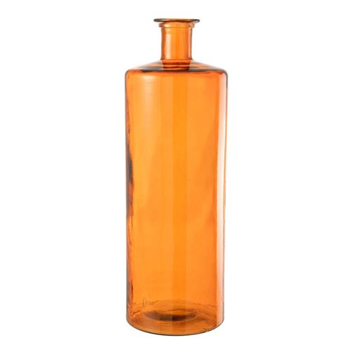 Non Communiqué Orange Vase Déco En Verre "Bouteille" 74Cm