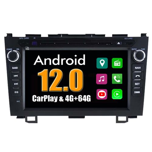 Autoradio CarPlay Multimédia RoverOne Android 4Go RAM 64Go ROM GPS pour Honda CRV CR-V 2006-2011