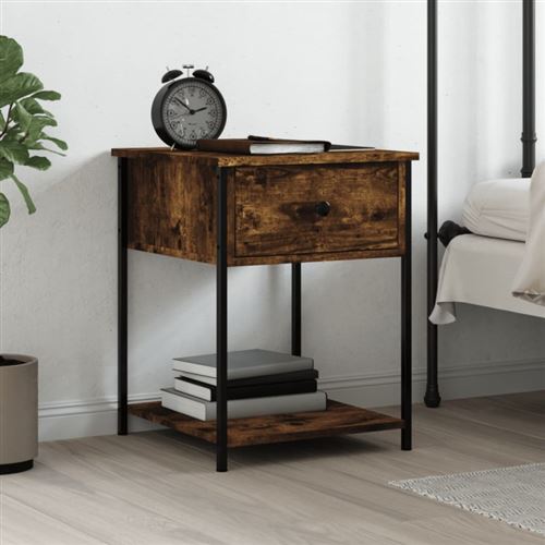 Vidaxl Table De Chevet - Chêne Fumé - Image 2