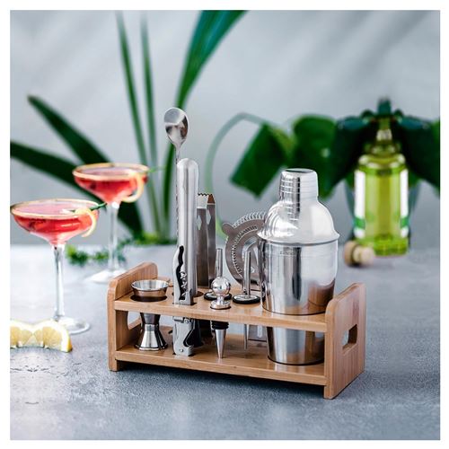 Kit barman, ensemble de shaker à cocktail en or rose de 20 pièces