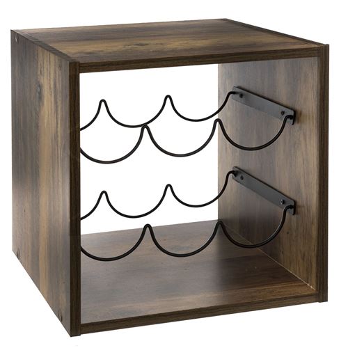 Non Communiqué Marron Five Simply Smart - Rack À Bouteilles Mix'n Module En Panneaux De Particules Et Métal - Et Noir - Mix'n Modul